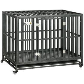 44'' Strong Pet Dog Crate Mobility Cage w/ Playpen Metal & Removeable Tray